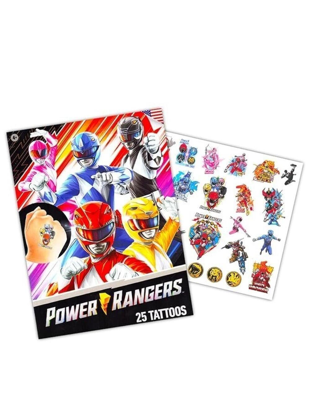 Original Power Rangers Temporary Tattoos 25ct NEW Sealed Vintage Style Megazord